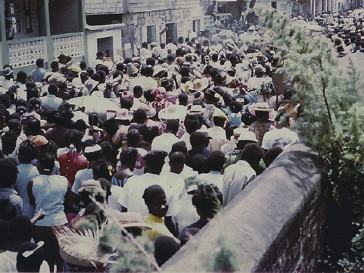dancing in the streets of St. Kitts, 1972