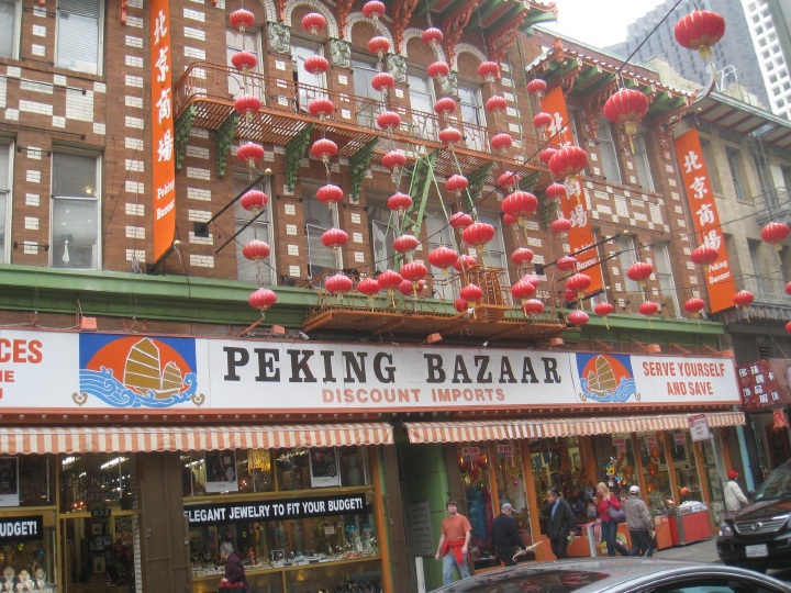 A typical street in San Franscisco's Chinatown