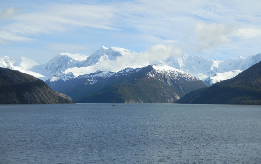 Enormous snow covered peaks