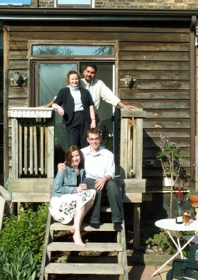 Rachael & Ariel, with husbands, at Ariel's